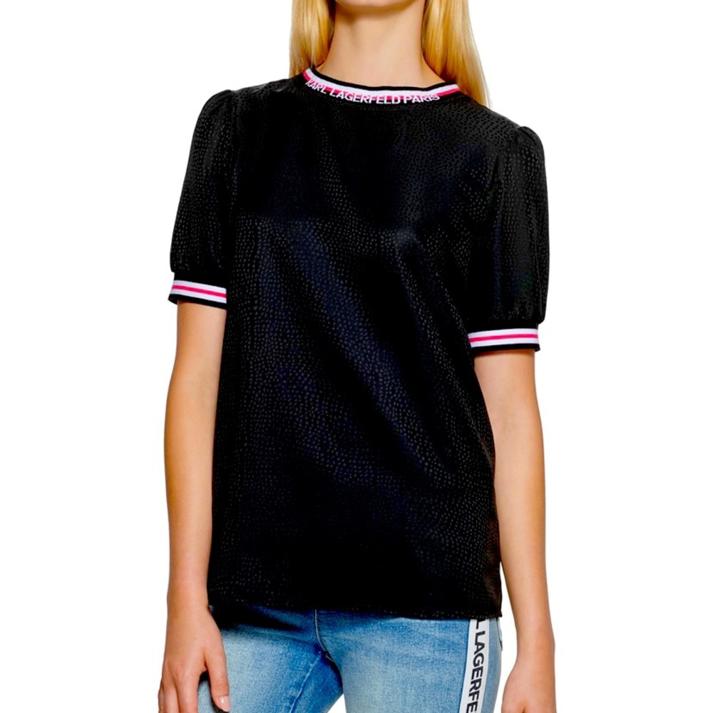 New Karl Lagerfeld Paris Jacquard Blouse sz Small